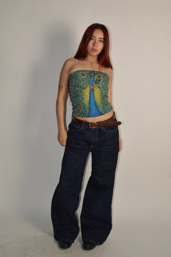 Reconstructed Peacock Tube Top