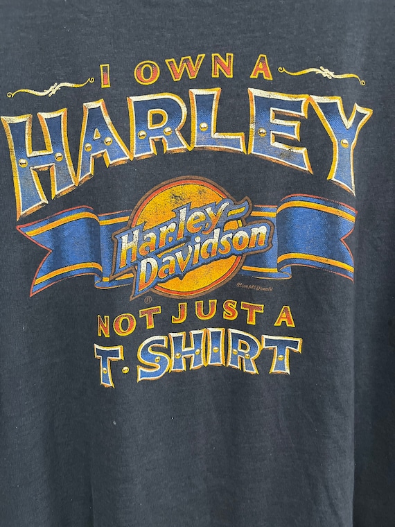 Vintage Harley Davidson 3D-Emblem Tee - image 2