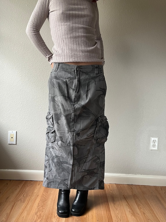Grey Camo Wrangler Maxi Skirt