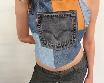 Reconstructed Levi’s Denim Halter Top