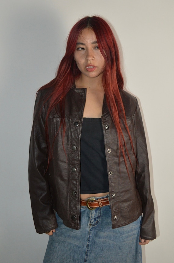 Style & Co. Brown Leather Jacket