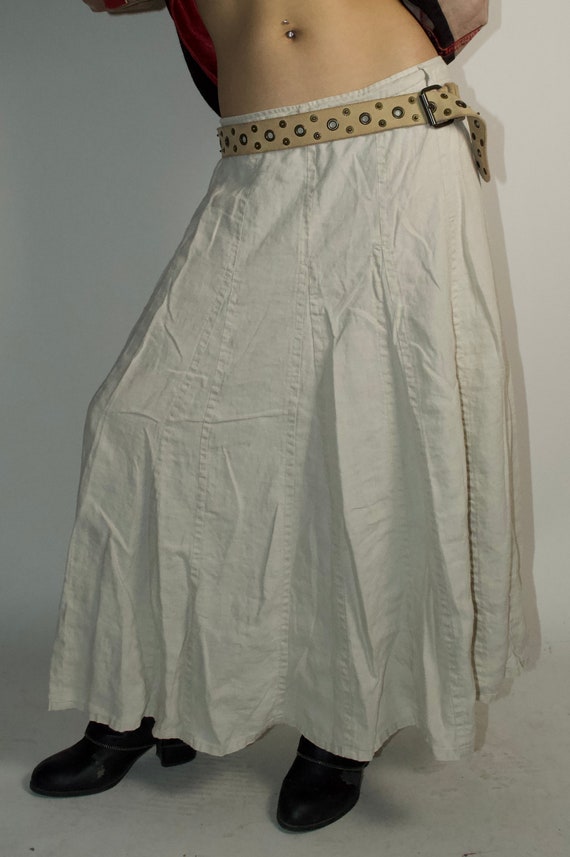 Morning Lights Godet Maxi Skirt Cream