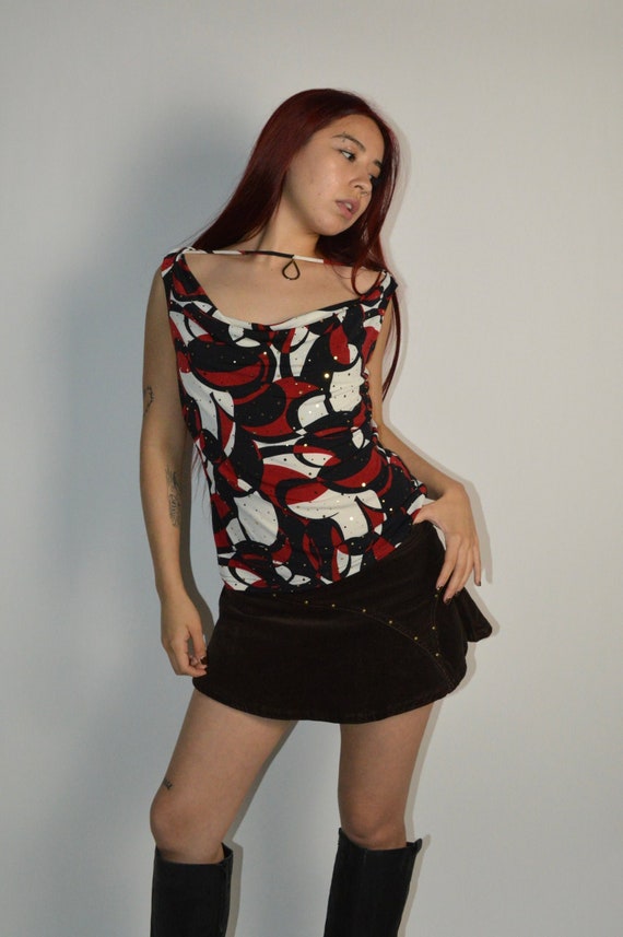 Vintage Red & Black Top