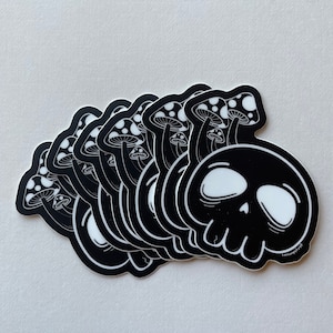 Skull and Mushroom Logo Sticker