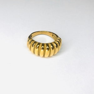 18K Gold Plated Ring for Women, Croissant Ring,Stackable Ring, Chunky Gold Ring, Dome Ring, Gift for her, Waterproof Ring