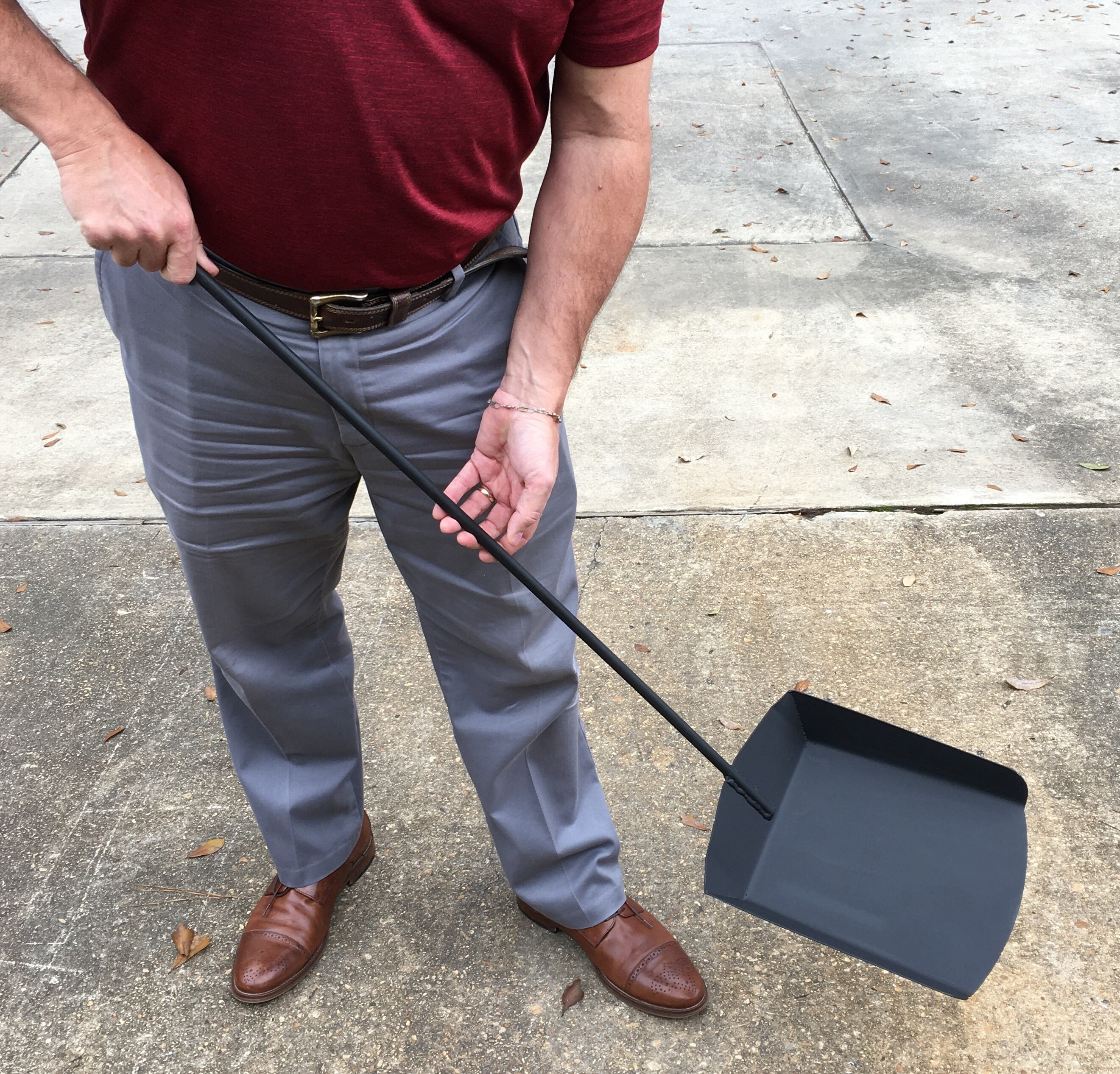 Large Round Fire Pit Shovel With Extended Reach Handle. Solid Etsy UK