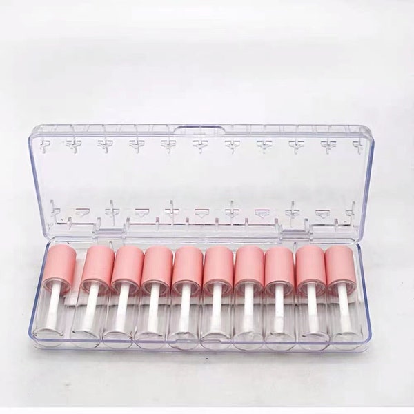 10 pcs Per Set mini lip gloss tube, matte pink lip gloss empty tube, cute lip balm containers, sample tubes