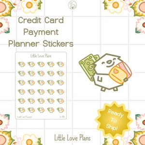 30 adorables feuilles d'autocollants pour agenda de cartes de crédit pour Hobonichi, Erin Condren, Happy Planner, Plum Paper, Archer et Olive, et bien d'autres. LL-006