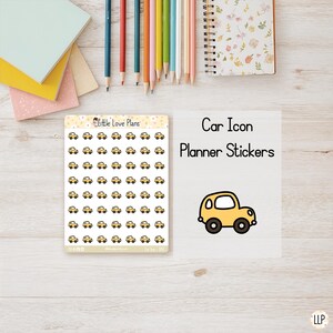 Car planner stickers for errands stickers for journaling car repair stickers for planning a road trip car icon planner stickers