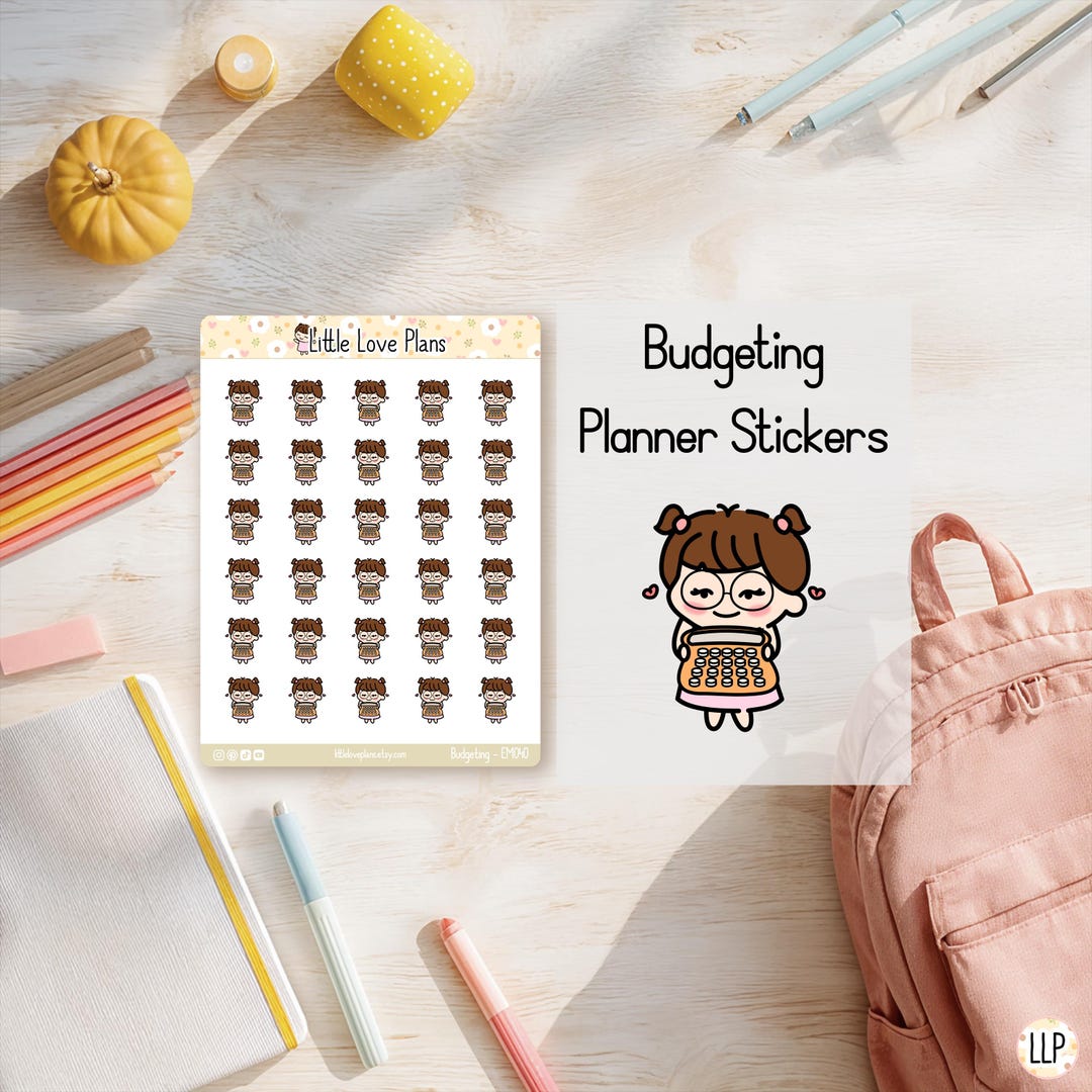 Budget Project Sticker Budgeting Girl Character Planner/journaling Stickers: Tiny Finance ...