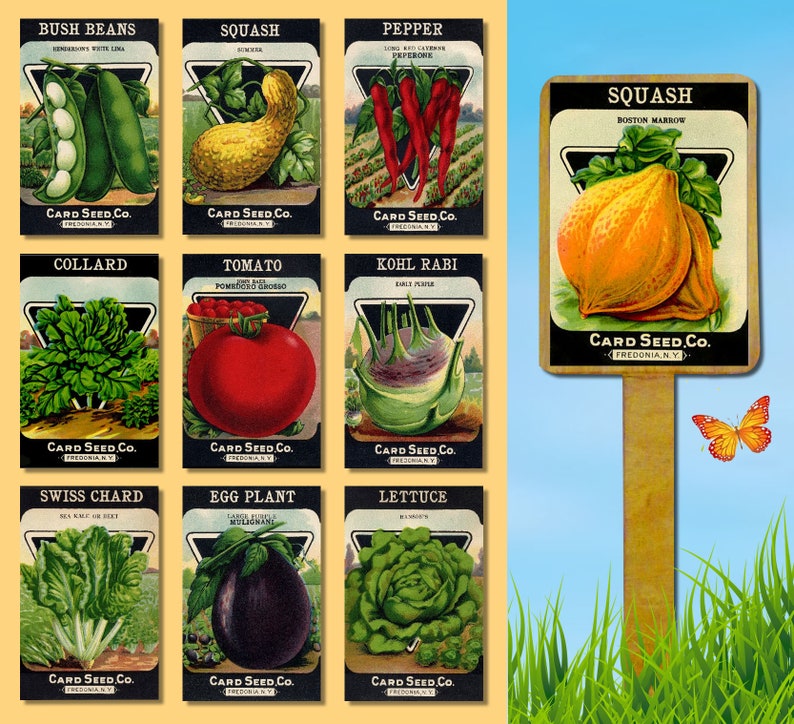 Vintage Garden Vegetable Markers Etsy