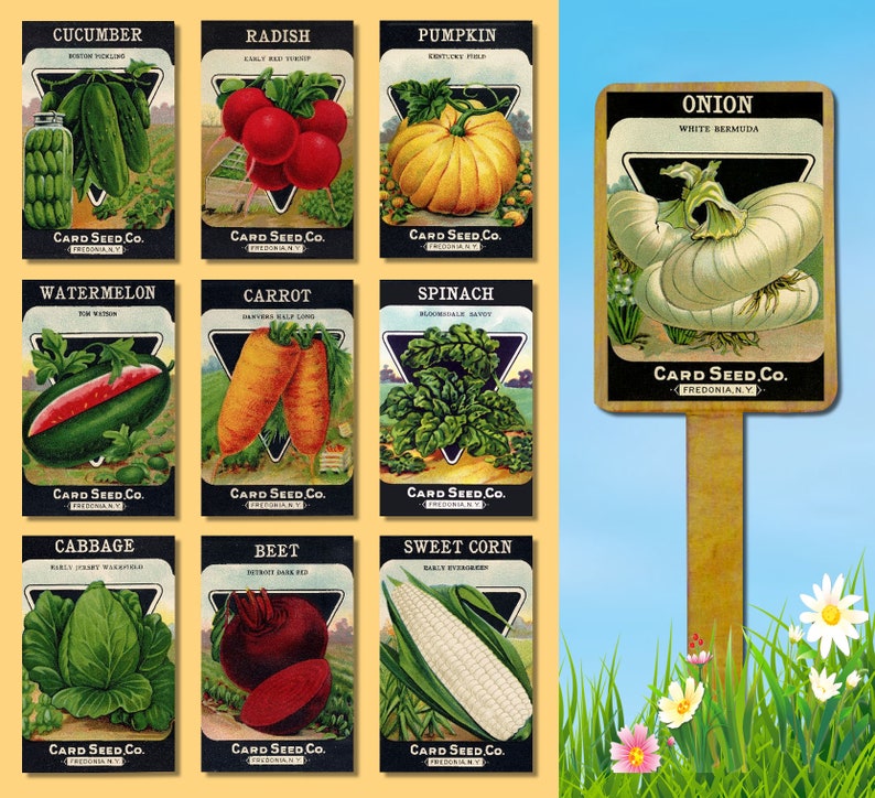 Vintage Garden Vegetable Markers Etsy