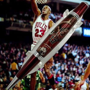 Michael Jordan Collectible Pen - Game-Worn Jersey Edition