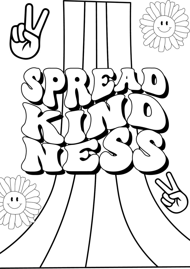 Two Groovy Coloring Pages - Etsy