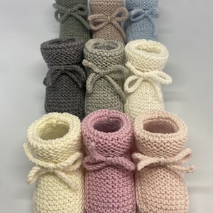 Handmade merino layette slippers