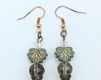 Dainty Leaf Dangle Earrings