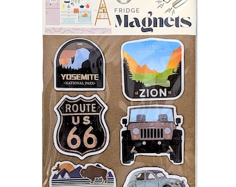 Imanes de nevera para viajes – Decoración de camping en parques nacionales – Imanes de cocina para viajes por carretera – Regalo para amantes de la aventura