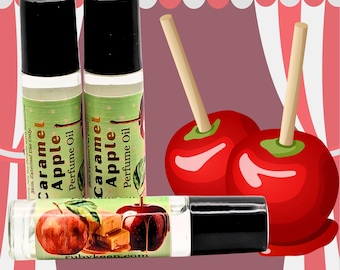 Aceite perfumado de manzana acaramelada / Fragancia en roll-on de manzana dulce y caramelo / Perfume gourmand de 7 ml / Acogedor aroma a panadería otoñal / Regalo hecho a mano