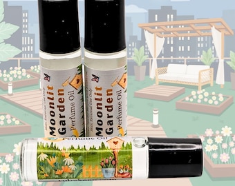 Moonlit Garden Perfume Oil | Floral Citrus Fragrance | Lavender, Rose & Jasmine | Sandalwood And Tonka Bean Roll-On Perfume