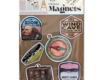 Imanes para nevera de Parques Nacionales – Decoración para viajes y acampadas – Imanes de cocina para viajes por carretera – Regalo para amantes de la aventura