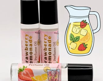 Aceite de perfume de limonada de fresa / Aroma cítrico afrutado, 7 ml Roll-on