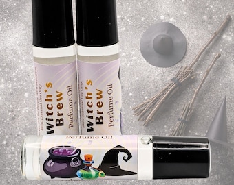 Witch's Brew Perfume Oil | Mystical Herbal Fragrance | Grape, Citrus & Clary Sage | Cedarwood Roll-On Perfume Earthy Calming Scent