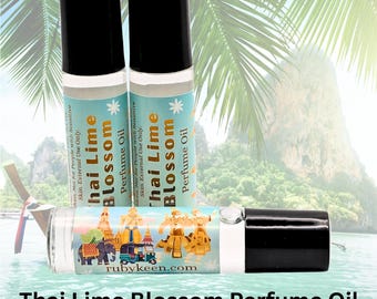 Thai Lime Blossom Perfume Oil | Tropical Lime and Pineapple Fragrance | Vanilla, Rum & Amber Scent | Exotic Roll-On Perfume