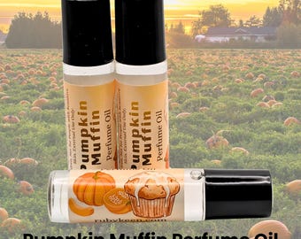 Aceite perfumado con aroma a magdalenas de calabaza / Fragancia de panadería de calabaza / Aroma a pan con mantequilla y vainilla / Perfume acogedor de otoño / Aceite perfumado en roll-on