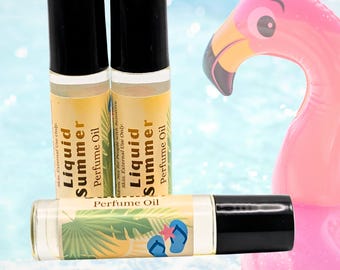 Liquid Summer Perfume Oil | Tropical Perfume | Coconut, Pineapple, Peach & Vanilla Fragrance | Beach Inspired Roll-On Perfume
