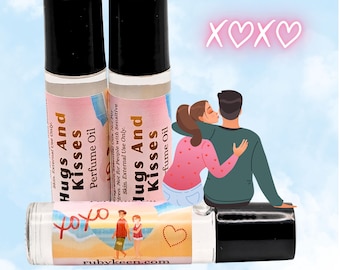 Hugs and Kisses Perfume Oil | Apple, Peach & Vanilla Fragrance | Sweet Tonka Bean Perfume | Romantic Roll-On Perfume | Handmade Perfume Oil