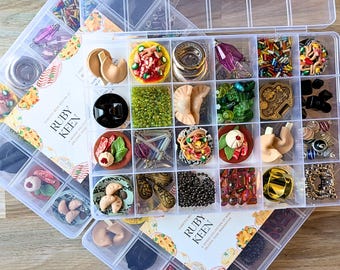 Kit de cuentas para comida china para llevar, cabujones de comida en miniatura, suministros para hacer joyas, pulseras DIY