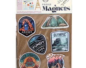 Imanes de nevera para viajes – Decoración de camping en parques nacionales – Imanes de cocina para viajes por carretera – Regalo para amantes de la aventura