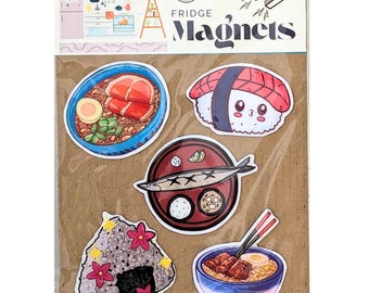 Imanes para nevera con temática de ramen, decoración de cocina, imanes de comida en miniatura, imanes para nevera de sushi