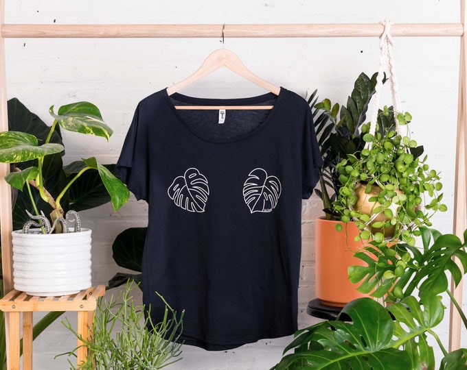 Monstera Titties Black- Dolman T-Shirt