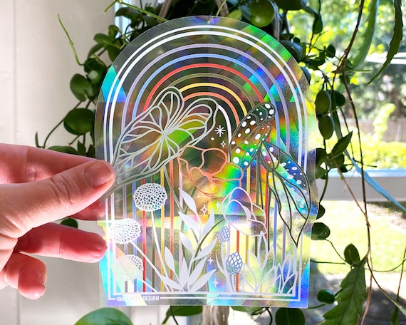 STICKER Plant Mutha Rainbow Making Suncatcher Window Decal 