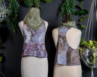 Crop | Monstera Titties Let's Hang - Ice Dyed