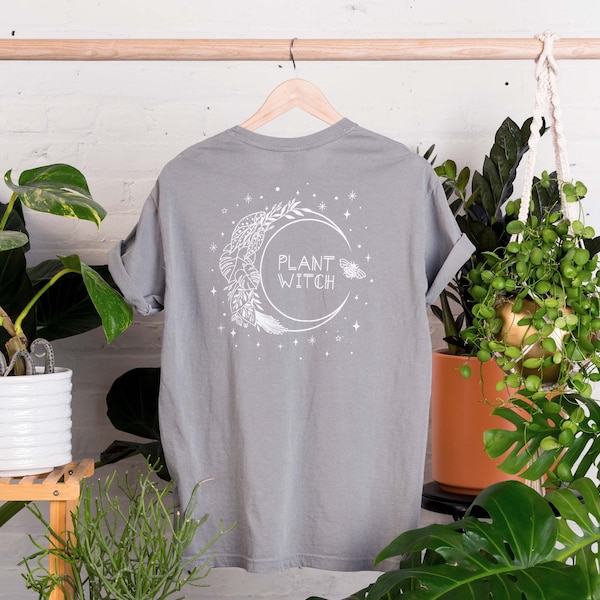 Plant Witch Vintage Pocket T-Shirt | Charcoal