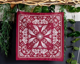 Moonlight Bat Bandana | Maroon