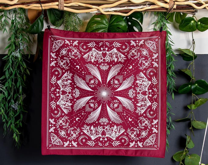 Moonlight Bat Bandana | Maroon
