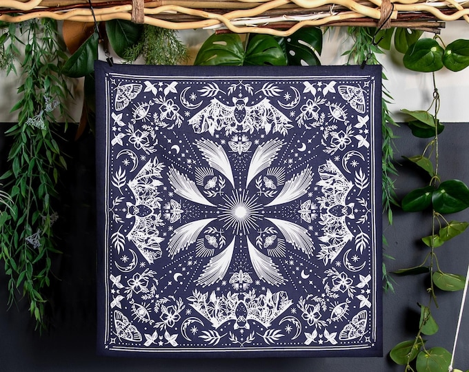 Moonlight Bat Bandana | Navy