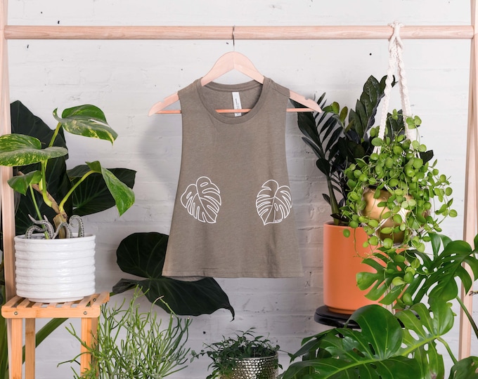 Crop | Monstera Titties Let's Hang - Olive