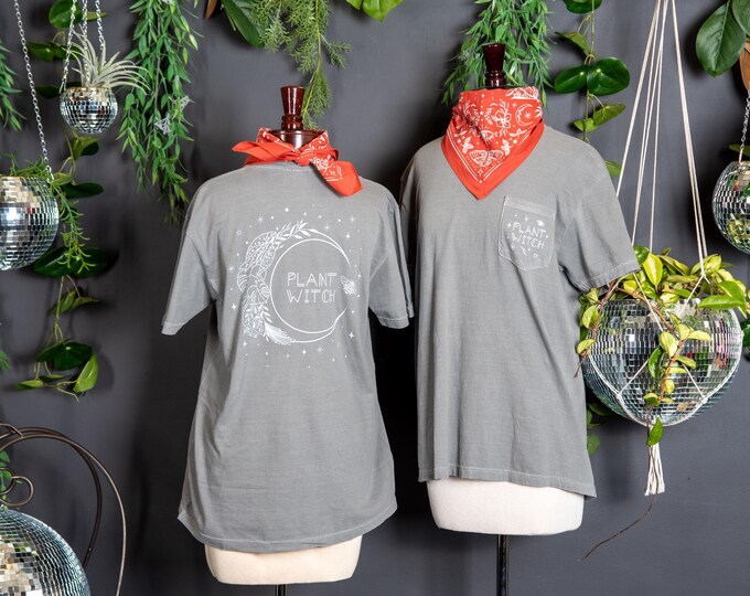 Plant Witch Vintage Pocket T-Shirt | Charcoal