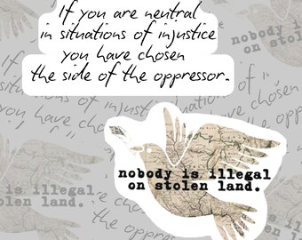 Pegatina impermeable de justicia social: Derechos humanos, igualdad