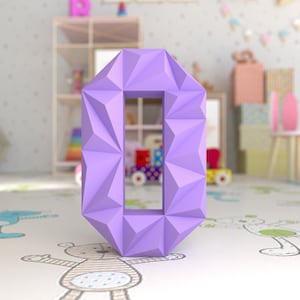 O Low Poly Papercraft, Carta, Alfabeto O 3D, Letra 3D, Presente, Letras de Papercraft, Modelo PDF, Modelo 3D DIY Paper Craft, decoração de parede