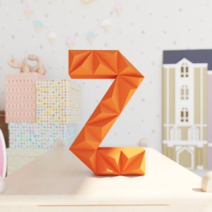 Z Low Poly Papercraft, Carta, Alfabeto Z 3D, Letra 3D, Presente, Letras de Papercraft, Modelo PDF, Modelo 3D DIY Paper Craft, decoração de parede