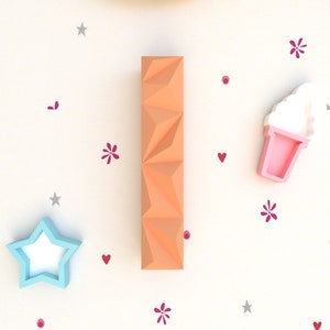 I Letter Low Poly Papercraft, Carta, Alfabeto I 3D, Letra 3D, Regalo, Cartas Papercraft, Plantilla PDF, Modelo 3d DIY Paper Craft, decoración de pared