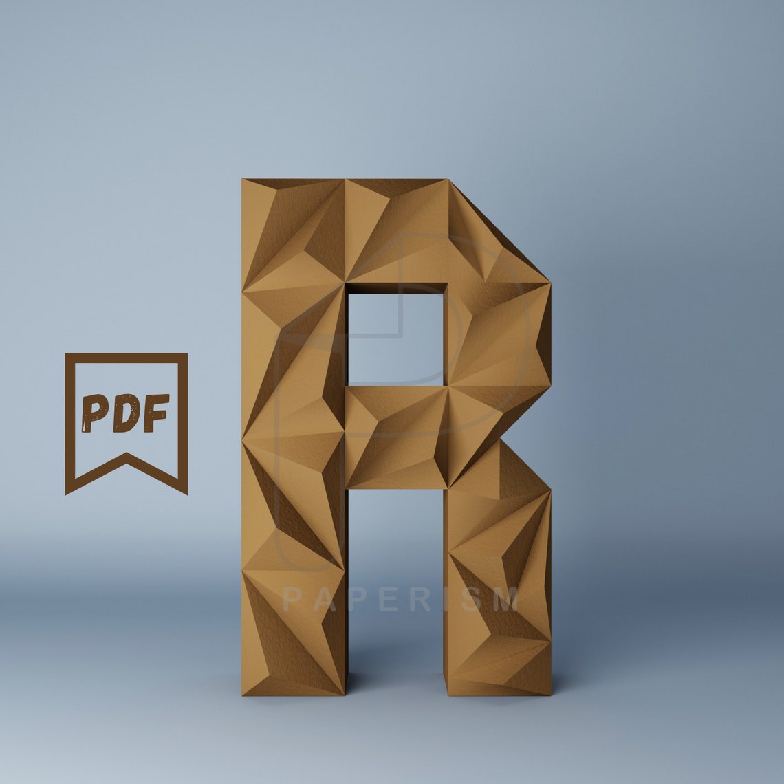 R Low Poly Papercraft, Letter, Alphabet R 3D, 3D Lyric, Gift ...