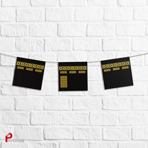 Hadj Mubarak banner decor, AFDRUKBAAR Kaaba banner decor, Paper Mekka decoratie, Umrah Mubarak slinger print, bedevaart banner decoratie