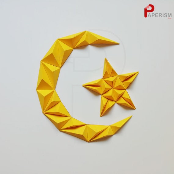 Décoration mosaïque croissant de lune et étoile du Ramadan, décoration  origami bricolage Ramadan, décoration d'intérieur bricolage croissant de  lune, guirlande de lune Ramadan, décoration EID -  France