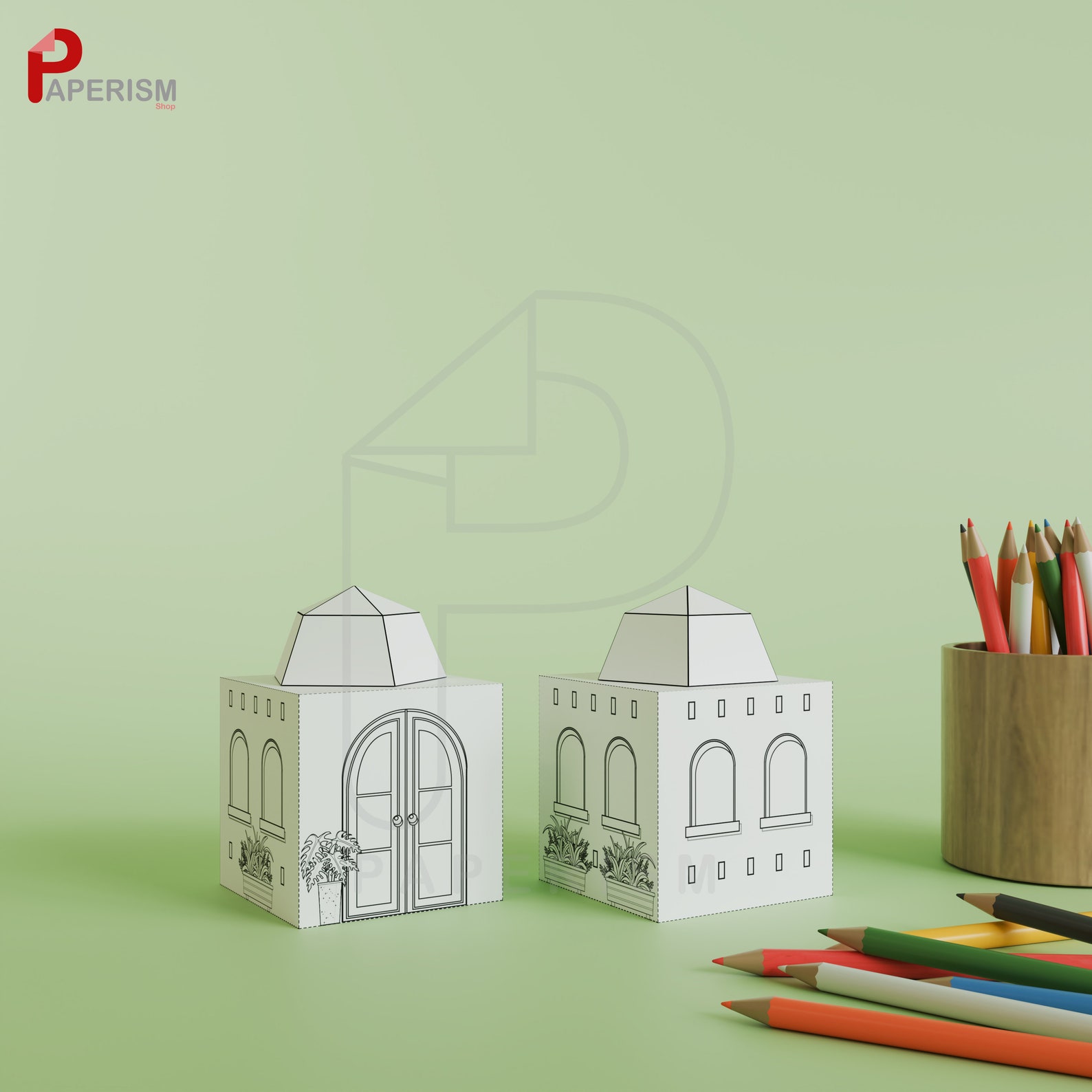 3D Mosque Coloring Papercraft, PRINTABLE Ramadan Crafts for Kids, DIY ...